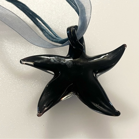 Artisan Hand Blown Star Fish Pendant Necklace - Picture 10 of 16